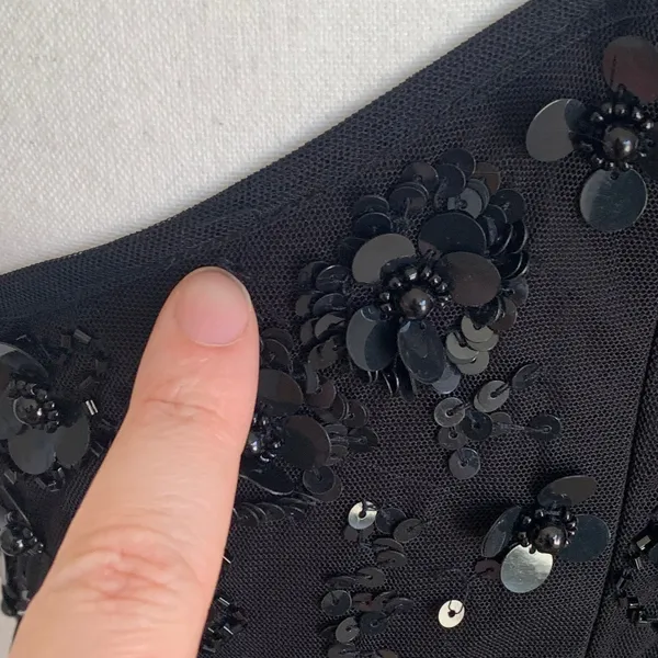NEW Mac Duggal Sz 4 One Shoulder Flower Sequin Embellished‎ Gown in Black - Image 11
