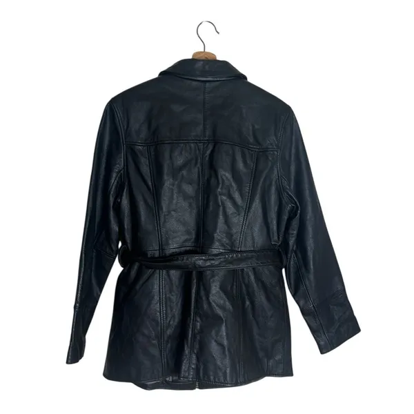 Wilson's leather thinsulate black leather Collared Zip Front Pockets‎ jacket L - Image 8