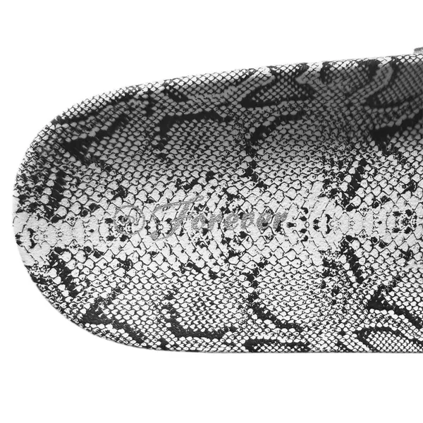 NWOB Rhinestone Snake Print Slides Gray Size 9 - Image 5