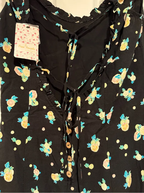FREE PEOPLE WOMENS LIKE A LADY SLEEVELESS PRINTED MINI DRESS, BLACK, Medium NWT - Image 7