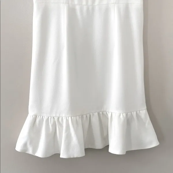 Dress The Population Mira Dress Ruffled‎ Hem Ivory Size M - Image 5