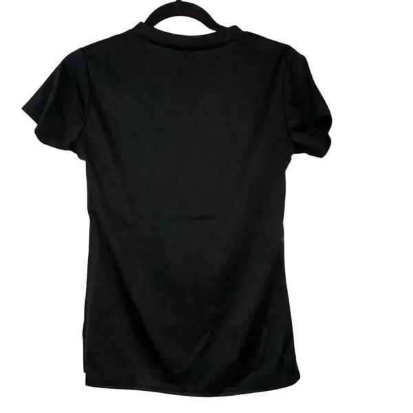 Black Graphic Tee Medium Perfume Bottle Sequin‎ Pearl Embellished Cute Girly Top - Image 3