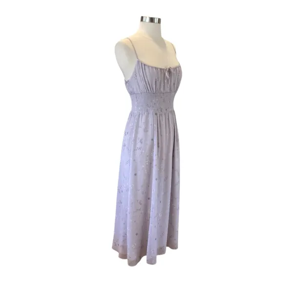 Aritzia Wilfred Genoa Midi Dress In Lilac Floral With Slit Leg - Image 5