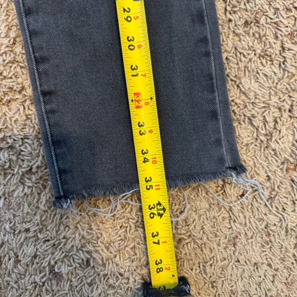 PacSun Gray Black Distressed Denim High Rise Straight Jeans Size 24 - Image 10