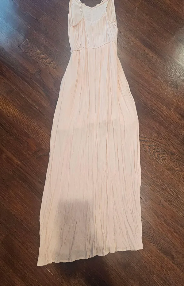 Vintage Peach Lace Maxi Dress - Image 4