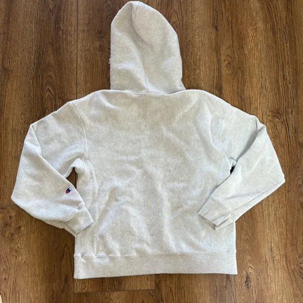 y2k Champion Reverse Weave Hoodie Heather‎ Grey Womens M Pullover Sweatshirt - Image 10