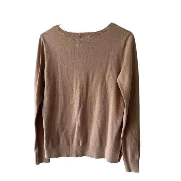 Loft Outlet Womens Brown Sweater Size S Cotton Blend Lightweight Fall Basic - Image 2