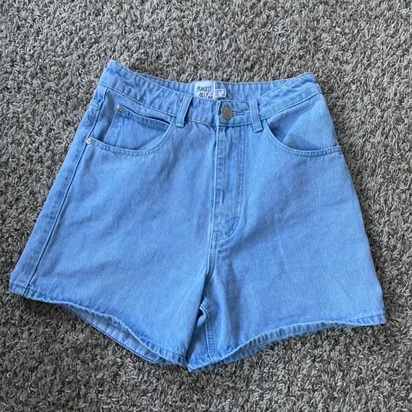 Princess Polly Light Blue Denim Shorts - Image 4