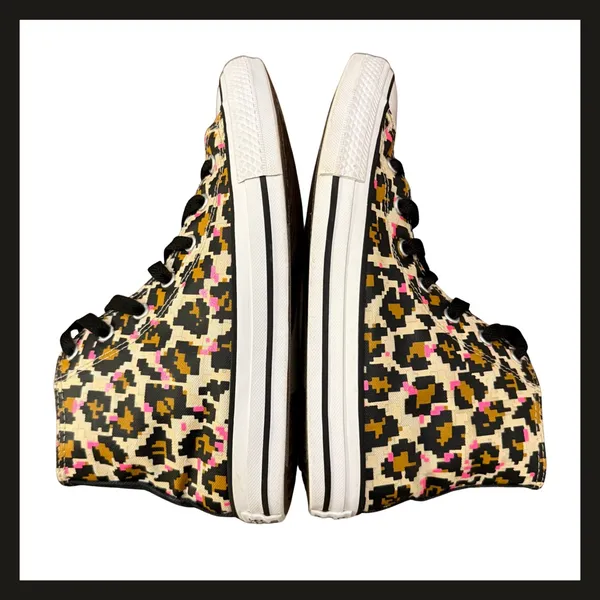 Converse Chuck Taylor All Star Pixel Leopard High Top Shoes Junior 5 Women’s 7 - Image 8