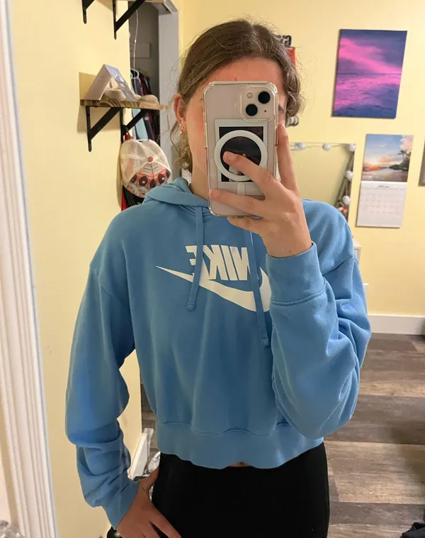 Blue Nike Cropped Hoodie Women’s - Image 2