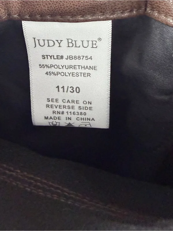 Judy Blue espresso faux leather high rise straight leg pant women’s 11/30 NWT - Image 4