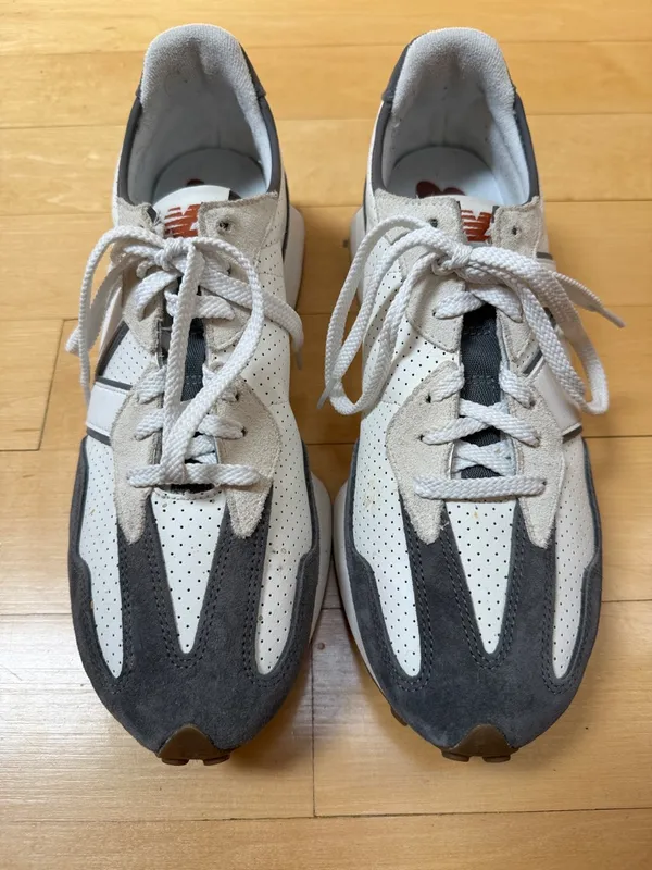 New Balance MS327PJ Retro Castlerock Sea Salt Lace Up Running Trainers 11.5M/13W - Image 3