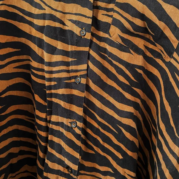 & Other Stories Zebra Print Blouse Size 2 Oversized Boho Chic Animal Print - Image 6