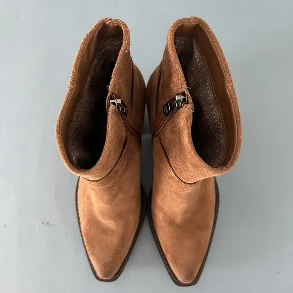 Antonio Melani‎ Tabbie Oiled Suede Pecan Pie Brown Western Buckle Boots - Image 7