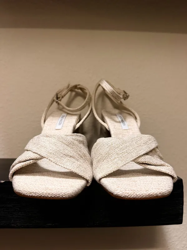 Steve Madden Mandy Natural Linen Heels - Image 5