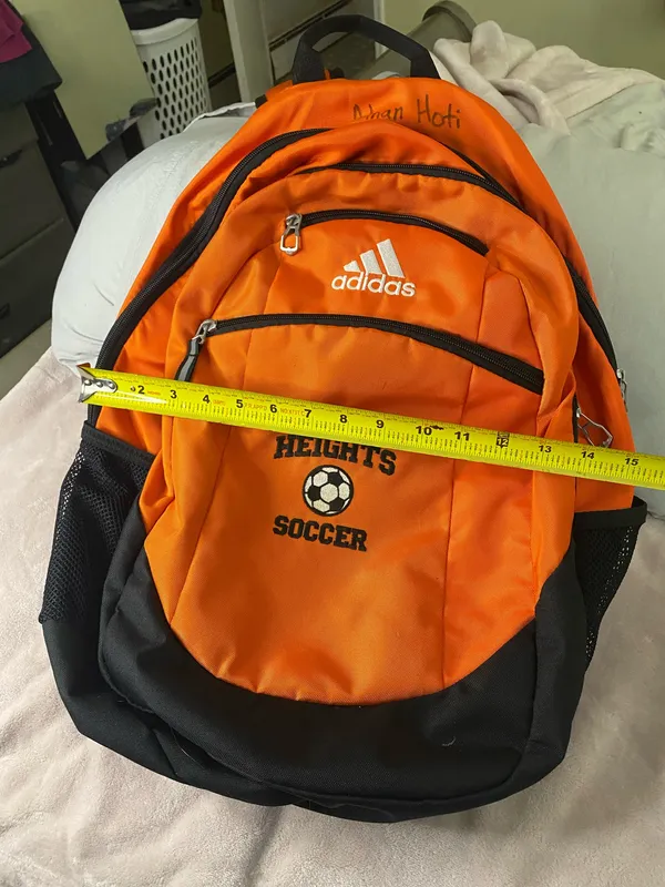 adidas Orange and Black Heights Soccer Backpack - Image 7