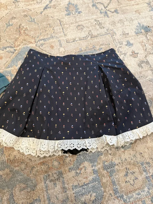 navy floral skirt and tank set - Image 3