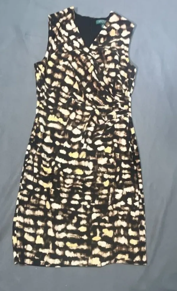 LAUREN RALPH LAUREN Sleeveless Abstract Print Sheath Dress Size 8P - Image 2