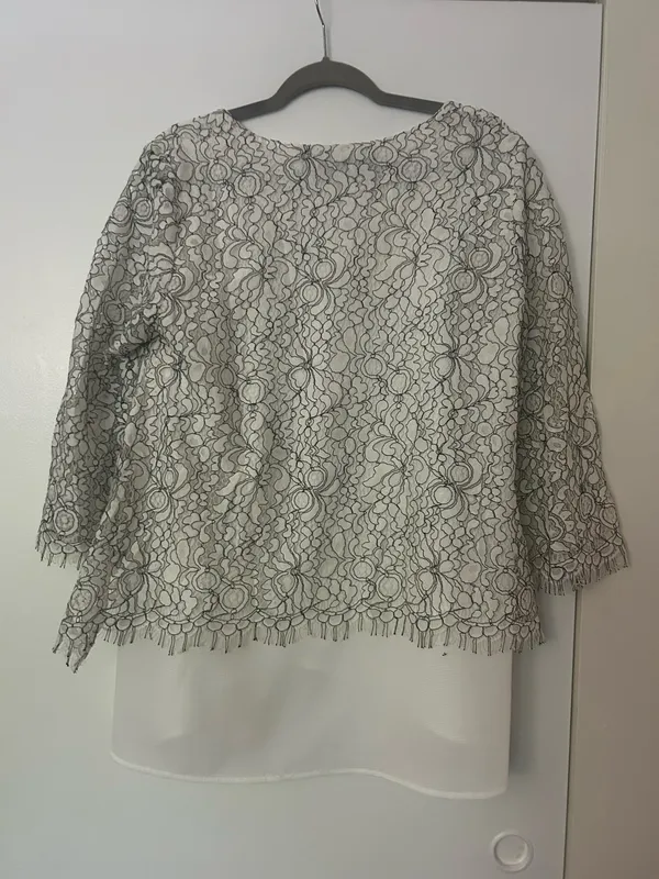 Lace overlay blouse White Size L - Image 5
