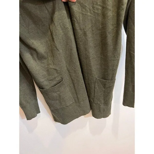 Pink Clover New Women Small Green Two Pocket Long Sleeve Open Cardigan - Image 3
