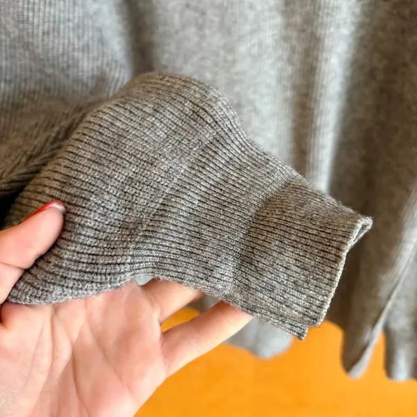 Free People Afterglow Sweater Women S Gray Ribbed Oversized Mock Neck Turtleneck - Image 3