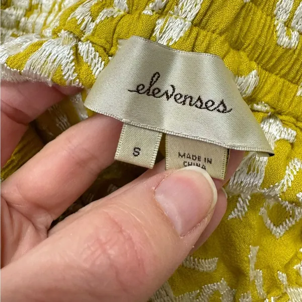 Elevenses Anthropologie Green Melora Embroidered Shorts Womens S Boho Beachy - Image 4