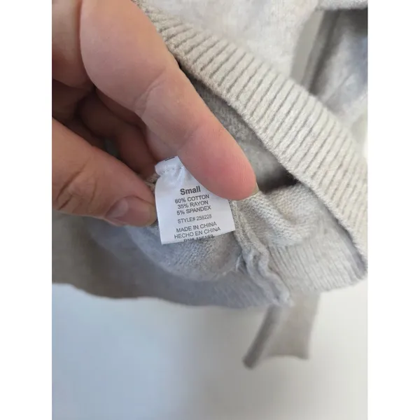 Poof Gray Cardigan Sweater Short Cozy Soft Academia Preppy Twee Old Money Small - Image 8
