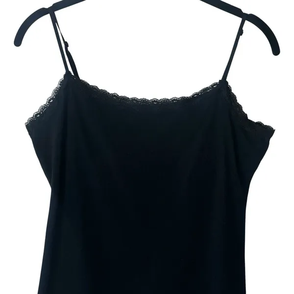Sonoma Lace Tank Top Camisole Black Stretch Strappy Capsule Minimalist‎ S - Image 3