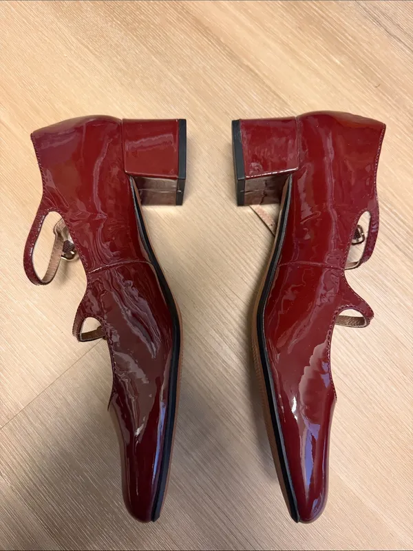New MADEWELL The Nettie Heeled Mary Jane in Cabernet Patent Leather, W 9.5 NWOB - Image 3