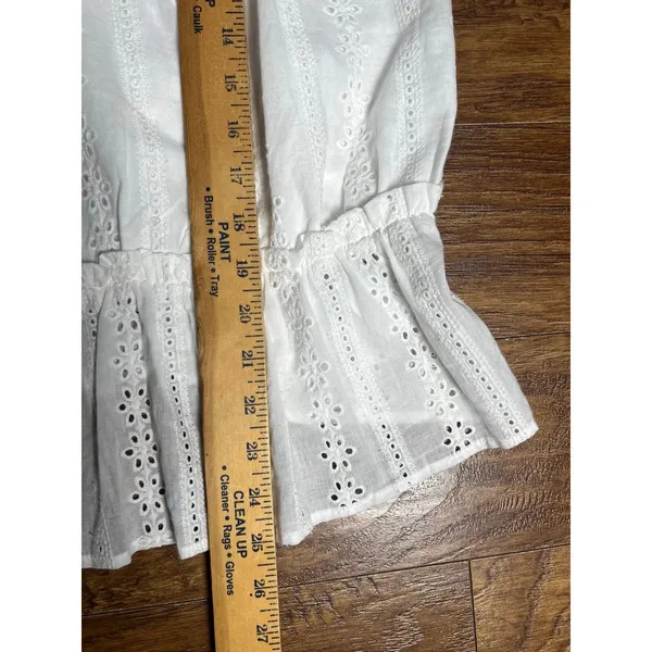 LOST + WANDER Plus Size White Ruffle Strap Eyelet Tank Whimsical Romantic 1x NEW - Image 6