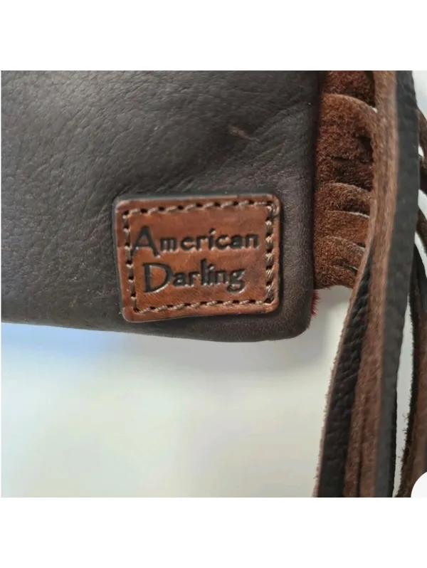 American Darling Western Crossbody Purse Red Cowhair Leather Fringe Aztec Girl - Image 9