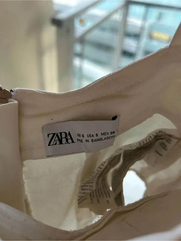 Zara White Structured Bustier One-Piece - Image 3