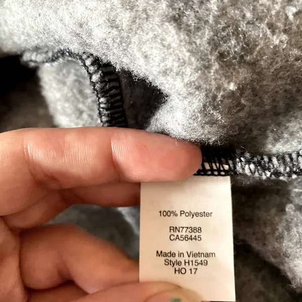 J. Crew Glen Plaid Funnel Neck Thick Fleece Pullover Black Gray Size Small‎ - Image 6