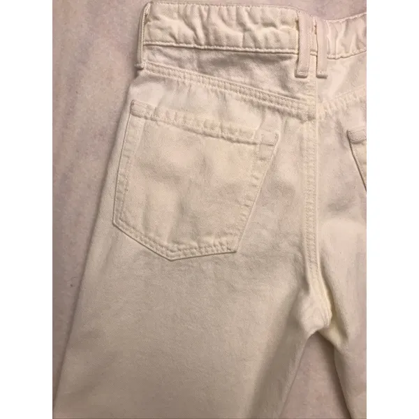 Zara White Flare Wide Leg Cargo Jeans Womens Size 2 High Rise 100%‎ Cotton - Image 10