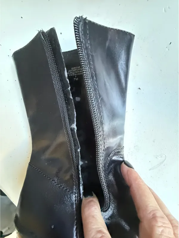 Nine West Black Leather Mid-Calf Boots with Block Heel - Image 9