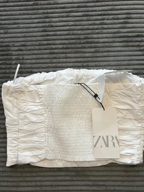 ZARA White Strapless Top - Image 2