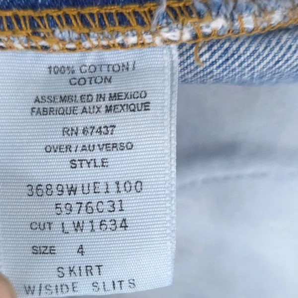 Polo Jeans Co‎ Ralph Lauren Denim Mini Skirt Womens 4 Blue Side Slit Y2K 90s - Image 8
