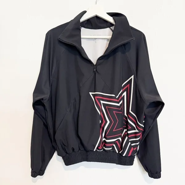 Goldsheep Star Print Quarter Zip Jacket‎ Small Streetwear Athleisure SpaceCore - Image 8