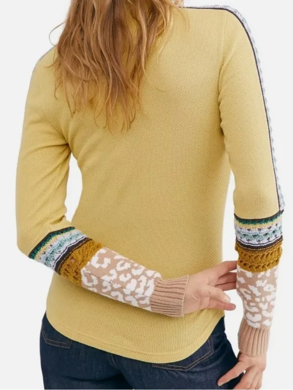 Free People Switch It Up Boho Thermal Cuff Top Size XS - Image 2