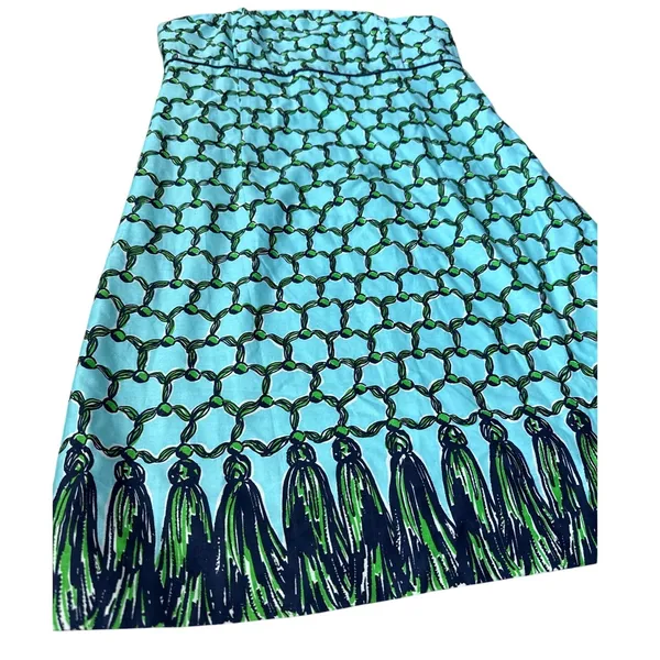Lilly Pulitzer Bowen Cameo White‎ Macrame Me Print Strapless Dress Size 8 - Image 6