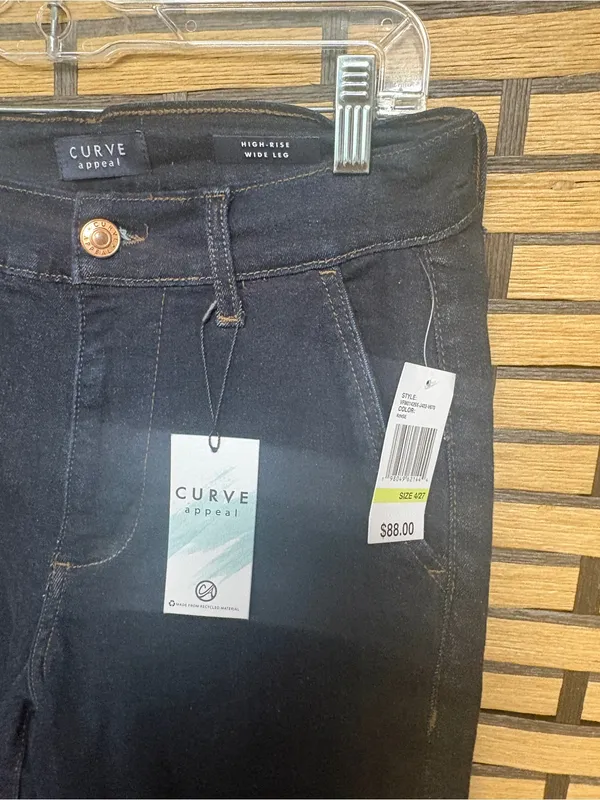 Curve Appeal High Rise Wide Leg Jeans Size 4/27 - Image 3