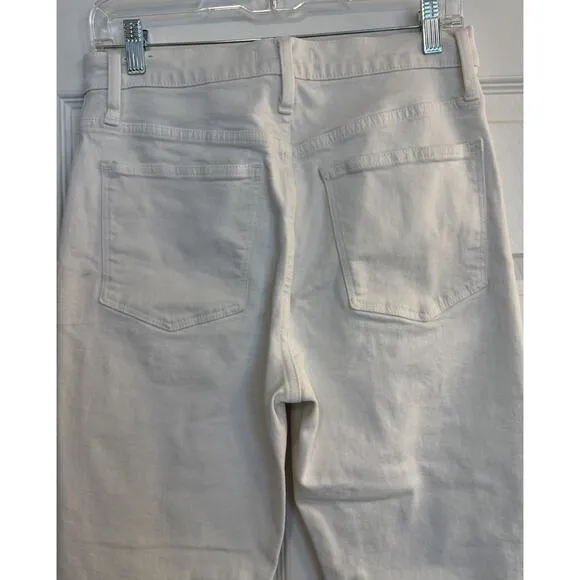 Madewell High-Rise‎ Slim Boy Jean Sz 26 White (Actual 28x28) Festival Western - Image 4
