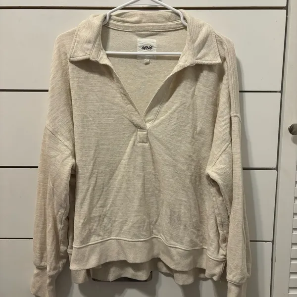 Aerie Cream Collared Crewneck - Image 2