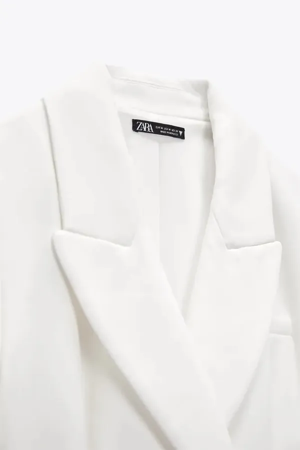 ZARA blazer dress white mini wrapped coctail party night out date - Image 10