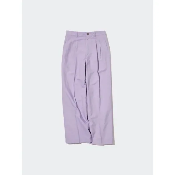 ✨Uniqlo Linen Blend Tucked Wide Purple Sz Large Pants✨ - Image 5