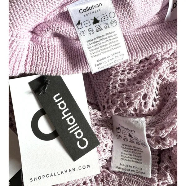 NWT Callahan Knitwear x Revolve Lilac Purple Heart Open Knit Top Brief Short Set - Image 8
