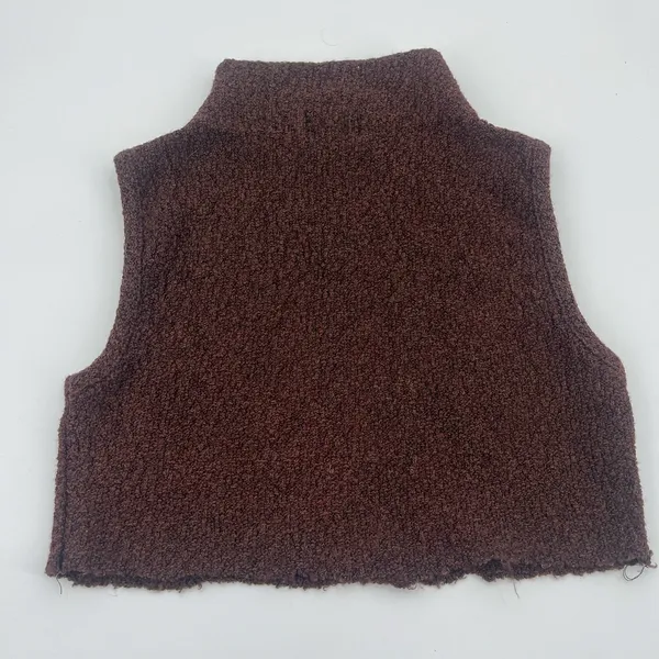 Vintage Retango Y2K Cropped Mockneck Womens Boucle Top Sz L Grunge Sleeveless - Image 7