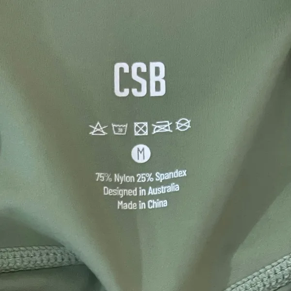 CSB Women's Green High Rise Yoga Gym Workout Athletic Activewear Legging Pants M - Image 4