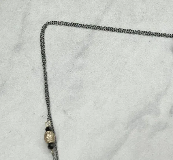 Chico's Double Strand Long Beaded Chain Link Necklace - Image 9