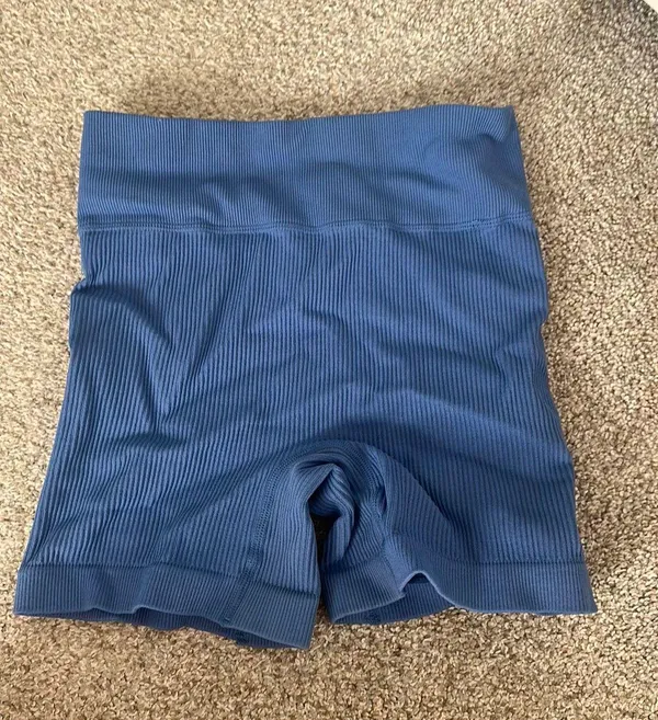 Periwinkle Ribbed Biker Shorts Size XS - Image 2